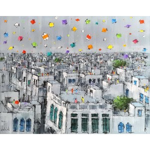 Zahid Saleem, 30 x 36 Inch, Acrylic on Canvas, Cityscape Painting, AC-ZS-154